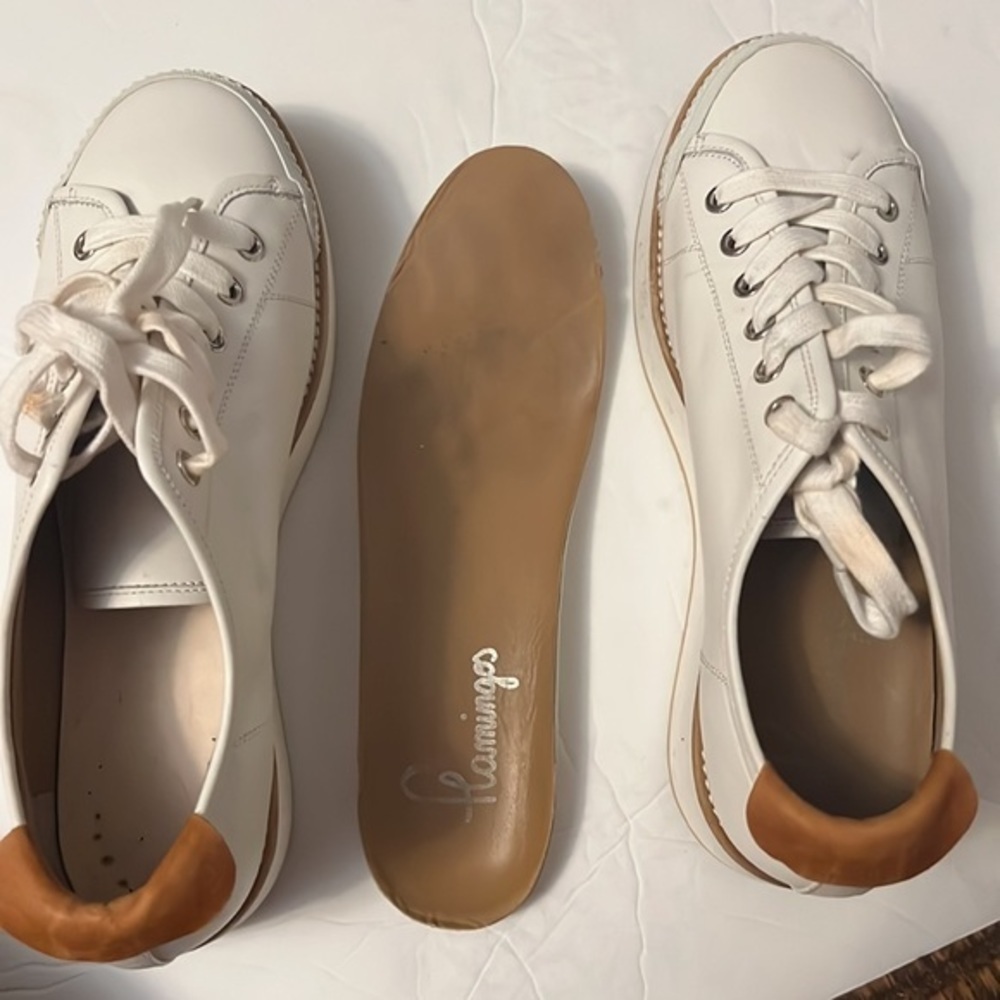 FLAMINGOS Leather Tatum White Platform Sneakers - Picture 11 of 13